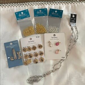 Jewelry Making Supplies with Chain, Charms & Jump Rings, Silver & Gold Tone